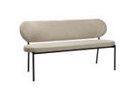 Mid.you , Schwarz, Taupe , Metall, Textil , 160x82x62 cm , mit Rückenlehne , Esszimmer, Bänke, Polsterbänke