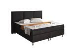 Mid.you , Schwarz , Textil , Lederlook,Lederlook,Lederlook , H3 , 7-Zonen , 180x200 cm , Oeko-Tex® Standard 100 , Matratze, gepolstertes Kopfteil, Federkernmatratze, Topper durchgehend, in verschiedenen Größen erhältlich, Kingsize, Partnermatratze mit durchgehendem Bezug ,