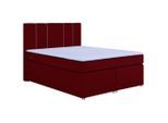 P & B , Rot , Textil , H3 , 160x200 cm , Federkernmatratze , Schlafzimmer, Betten, Holzbetten, Holzbetten