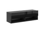 Livetastic , Schwarz Hochglanz , Holzwerkstoff , 2 Fächer , 100x31.5x32.5 cm , hängend , Wohnzimmer, TV-Möbel, TV- & Lowboards