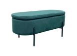 Mid.you , Schwarz, Dunkelgrün , Metall, Textil , 95x42x37.5 cm , Truhe im Sitz , Esszimmer, Bänke, Polsterbänke