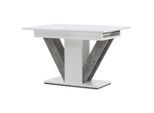 Livetastic , Grau, Weiß , Holz , Pappel,Pappel , furniert , Uni , rechteckig , 80x76x120 cm , Esszimmer, Esszimmertische, Esstische, Holztische, Esstische Holz