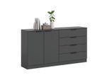 Livetastic , Anthrazit , Holzwerkstoff , 4 Schublade(n) Schubladen , 148x80x35 cm , FSC MIX , stehend ,