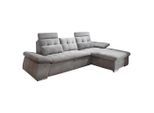Mid.you , Schlammfarben , Textil , Uni , Füllung: Polyester , Ottomane rechts, L-Form , 268x170 cm , seitenverkehrt erhältlich, Rücken echt , Wohnzimmer, Sofas & Couches, Schlafsofas, Ecksofas mit Schlaffunktion
