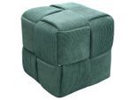 Mid.you , Dunkelgrün , Textil , 40x40x40 cm , Indoor, Sitzfläche gepolstert , Wohnzimmer, Hocker, Poufs