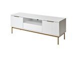 Livetastic , Weiß, Goldfarben , Metall, Holzwerkstoff , 1 Schublade(n) Schubladen , 140x50x50 cm , Beimöbel erhältlich, stehend , Wohnzimmer, TV-Möbel, TV- & Lowboards
