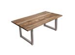 Livetastic , Naturfarben, Silberfarben , Holz, Metall , Mangoholz , rechteckig , 100x77x220 cm , in verschiedenen Größen erhältlich , Esszimmer, Esszimmertische, Esstische, Holztische, Esstische Holz