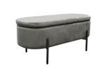 Mid.you , Grau, Schwarz , Metall, Textil , 95x42x37.5 cm , Truhe im Sitz , Esszimmer, Bänke, Polsterbänke