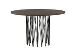 Livetastic , Schwarz, Dunkelbraun , Metall, Holzwerkstoff , furniert , Uni , rund , 120x74x120 cm , Esszimmer, Esszimmertische, Esstische, Holztische, Esstische Holz