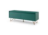 Livetastic , Grün, Messingfarben , Holzwerkstoff , 1 Fächer , 1 Schublade(n) Schubladen , 120x45x40 cm , stehend , Wohnzimmer, TV-Möbel, TV- & Lowboards