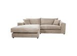 Livetastic , Hellbraun , Textil , Füllung: Polyurethan (PUR),Polyurethan (Pur) , Ottomane links, L-Form , 265x180 cm , Made in EU , Wohnzimmer, Sofas & Couches, Wohnlandschaften, Ecksofas