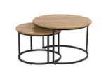 Möbelix , Naturfarben, Schwarz , Metall, Holzwerkstoff , rund , 53-43x45-35 cm , einfacher Aufbau , Kleinmöbel, Beistelltische