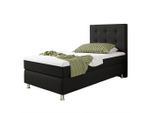 Mid.you , Schwarz , Textil , H3 , 7-Zonen , 90x115x210 cm , Oeko-Tex® Standard 100 , Matratze, gepolstertes Kopfteil, Federkernmatratze, Topper durchgehend, in verschiedenen Größen erhältlich, Kingsize, Partnermatratze mit durchgehendem Bezug ,