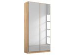Rauch Möbel , Silberfarben, Sonoma Eiche , Holzwerkstoff , 2 Fächer , 91x229x54 cm , Blauer Engel, Goldenes M, BQ - Bündnis für Qualität, Made in Germany , umfangreiches Zubehör erhältlich, in verschiedenen Größen erhältlich, Schrankfront mit Spiegel , Schlafzimmer, Kleiderschränke, Kleiderschränke Alabama