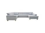 Mid.you , Pastellblau , Textil , Eiche , Uni , U-Form , 344x206 cm , Made in EU, FSC MIX , Rücken echt ,