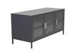 Livetastic , Schwarz , Metall, Glas , 2 Fächer , 120x58x48 cm ,