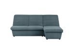 Looks by W.Joop , Petrol , Textil , Uni , Ottomane rechts, L-Form , 214x168 cm , Made in EU, FSC MIX , Stoffauswahl, Rücken echt ,