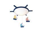 Niermann , Blau, Weiß , Metall, Kunststoff, Holzwerkstoff , 53x10x53 cm , Europäischer Sicherheitsstandard , Beleuchtung, Innenleuchten, Deckenleuchten, Kinderzimmer Deckenleuchten