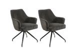 Mid.you , Grau , Holz, Metall, Textil , Pappel , Sperrholz , 57x86x65 cm , Sitzfläche 360° drehbar ,