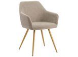 Mid.you , Beige , Metall, Textil , 56x81.5x63 cm ,