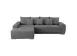 Mid.you , Dunkelgrau , Textil , Füllung: Schaumstoff,Schaumstoff , Ottomane links, L-Form , 280x204 cm , Liegefunktion ,