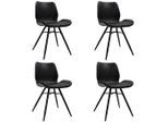 Mid.you , Schwarz , Metall, Kunststoff, Textil , Lederoptik , 47x82x55 cm ,