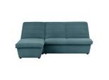 Looks by W.Joop , Petrol , Textil , Uni , Ottomane links, L-Form , 214x168 cm , Made in EU, FSC MIX , Stoffauswahl, Rücken echt ,