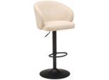 Mid.you , Schwarz, Beige , Metall, Textil , 54x91-112x52 cm , Esszimmer, Barmöbel, Barhocker