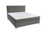 Livetastic , Grau , Textil , H2 , 180x200 cm , gepolstertes Kopfteil, Federkernmatratze, Topper durchgehend ,