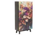 Kare-Design , Mehrfarbig, Schwarz , Holz , Mangoholz,Mangoholz , massiv,massiv , Floral , 4 Fächer , 76x140x30 cm ,