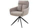 Livetastic , Taupe , Holz, Metall, Textil , Pappel , Sperrholz , 59x91x61.5 cm , Sitzfläche 360° drehbar , Esszimmer, Esszimmerstühle, Polsterstühle
