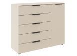 Rauch Möbel , Champagner , Holzwerkstoff , 5 Schublade(n) Schubladen , 120x100x42 cm , Blauer Engel, BQ - Bündnis für Qualität, Made in Germany ,