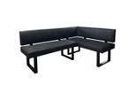 Mid.you , Anthrazit, Schwarz , Metall, Textil , L-Form, links montierbar , 125x181.5 cm , mit Rückenlehne ,