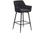 Mid.you , Grau, Schwarz , Holz, Metall, Textil , Pappel , Sperrholz , 57x105x57 cm , Bsci , Esszimmer, Barmöbel, Barhocker