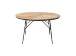 Gardenson , Anthrazit, Teakfarben , Holz, Metall , Teakholz , vollmassiv , rund , 130x74x130 cm , rostfrei , Gartenmöbel, Gartentische, Gartentische