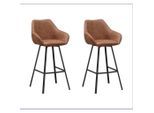 Mid.you , Cognac , Metall , 55x109x57 cm , Sitzfläche 180° drehbar, automatische Rückholfunktion , Esszimmer, Barmöbel, Barhocker