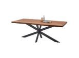Livetastic , Schwarz, Akaziefarben , Holz , Akazie , massiv , rechteckig , 100x76.5x200 cm ,
