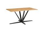 Mid.you , Schwarz, Eichefarben , Metall, Holzwerkstoff , rechteckig , 90x76x160 cm , Esszimmer, Esszimmertische, Esstische, Holztische, Esstische Holz