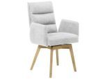 Mid.you , Hellgrau , Holz, Textil , Wildeiche , massiv , 61x95x65 cm ,