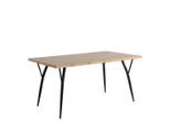 Livetastic , Schwarz, Eichefarben , Metall, Holzwerkstoff , rechteckig , 90x77x150 cm , Esszimmer, Esszimmertische, Esstische, Holztische, Esstische Holz