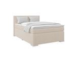 Möbelix , Beige , Holz, Metall, Textil , H3 , 120x200 cm , gepolstertes Kopfteil, Federkernmatratze, Stoffauswahl , Schlafzimmer, Betten, Holzbetten, Holzbetten