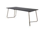Livetastic , Schwarz, Messingfarben , Holzwerkstoff , furniert , Uni , rechteckig , 90x75x180 cm , Esszimmer, Esszimmertische, Esstische, Holztische, Esstische Holz
