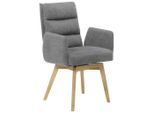 Mid.you , Anthrazit, Eichefarben , Holz, Textil , Wildeiche , massiv , 61x95x65 cm ,