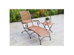 Gardenson , Naturfarben, Schwarz , Holz, Metall , Eukalyptusholz , Hartholz , FSC 100% , Gartenmöbel, Gartenliegen, Sonnenliegen