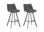 Mid.you , Anthrazit , Metall , Vintage , 50x102x55 cm , Esszimmer, Barmöbel, Barhocker