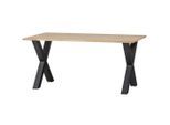Livetastic , Eichefarben , Metall , Eiche , massiv , rechteckig , 90x75x160 cm , Variantenauswahl , Esszimmer, Esszimmertische, Esstische, Holztische, Holztische massiv