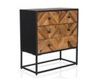 Mid.you , Dunkelbraun , Metall , Tanne , 3 Schublade(n) Schubladen , 63x70.5x32 cm , stehend ,