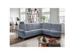Livetastic , Hellblau , Textil , Uni , L-Form , 275x236 cm , Made in EU , Relaxfunktion, seitenverkehrt erhältlich, Rücken echt, USB-Anschluss, Herz-Waage-Funktion, USB-C-Anschluss ,