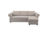 James Wood , Taupe , Textil , Uni , 260x85x155 cm , Armlehnen seitenverkehrt montierbar , Wohnzimmer, Sofas & Couches, Schlafsofas, Ecksofas mit Schlaffunktion