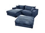 Livetastic , Blau , Textil , Füllung: Polyurethan (PUR),Polyurethan (Pur) , Ottomane links, L-Form , 265x180 cm , Made in EU ,